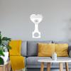 Heart-Shaped Engine Piston Wall Decal, White, 45 x 92 cm view 1
