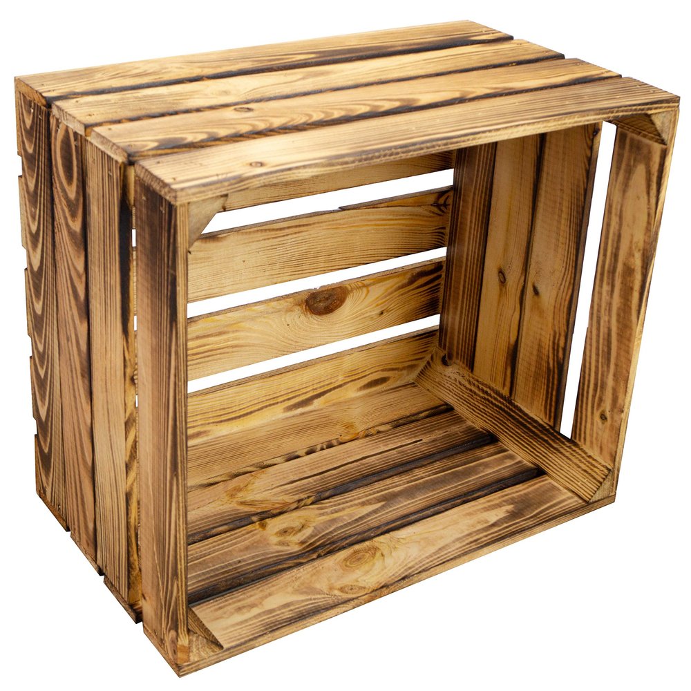 Kistenkolli Altes Land Flamed Crate Room Divider Shelf, 1-Piece Set, 50 x 40 x 29 cm