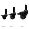KLEMP Black Swivel Caster Set – 100 mm with Brake, incl. Expander for 40 × 40 mm Tube view 2