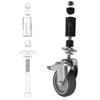 KLEMP Black Swivel Caster Set – 100 mm with Brake, incl. Expander for 40 × 40 mm Tube view 4