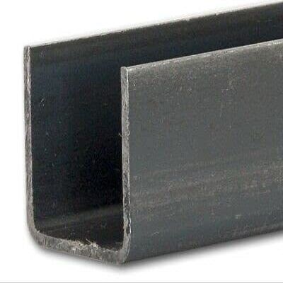 U-Channel Steel Profile, Black, 1500 mm, 36 × 36 × 3 mm, Sharp-Edged
