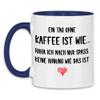 wowshirt Mug “A Day Without Coffee” Saying, Work, Coworker, Boss, Job, Bro, Color: White–Navy view 2