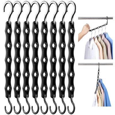 HOUSE DAY Space-Saving Clothes Hangers, 20 Pack, Black