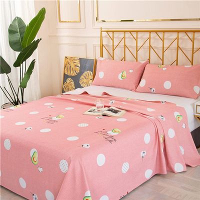 Old Coarse Cotton Bed Sheet, Unthickened, Avocado Powder, 120 x 230 cm