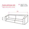 Lanovenanube C01 Sofa Cover, High Armrests, 2-Seater, Ivory view 3