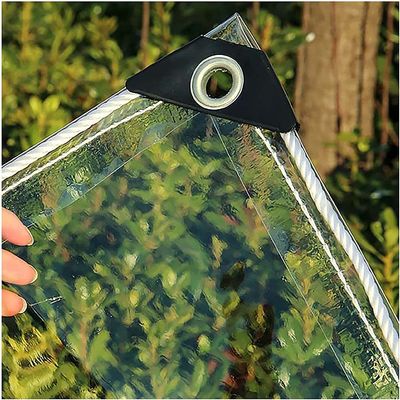HFMY Transparent PVC Tarp with Grommets, 1.2 m x 5 m