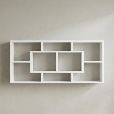 KADIMA DESIGN RUR Wall Shelf, Modern MDF, 85 x 47.5 x 16 cm, White