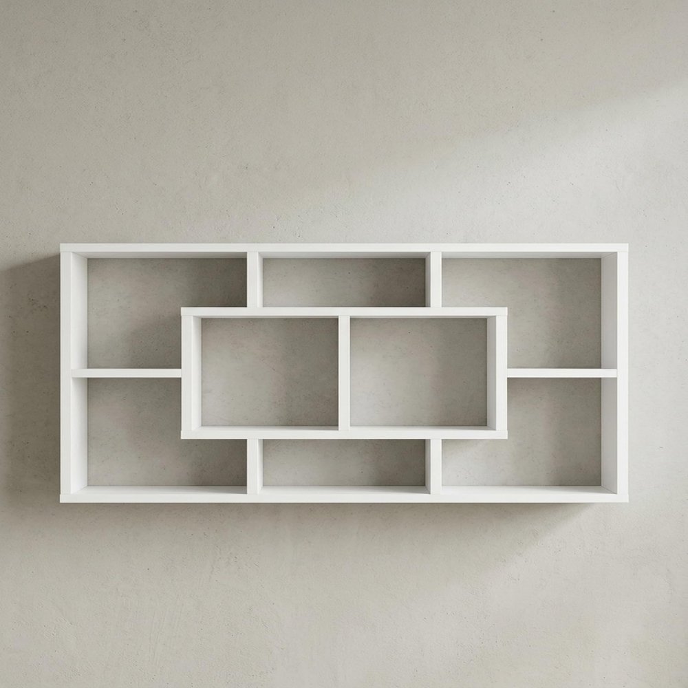 KADIMA DESIGN RUR Wall Shelf, Modern MDF, 85 x 47.5 x 16 cm, White
