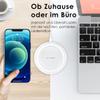 Qi Wireless Charger Compatible with Huawei P50 Pro/Plus, 15W Inductive Fast Charging Station, White view 2