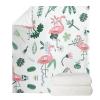 HUGSIDEA Flamingo Blanket, Cartoon Forest Leaf Flower Design, Soft Flannel, Plush, All-Season, 2XL view 1