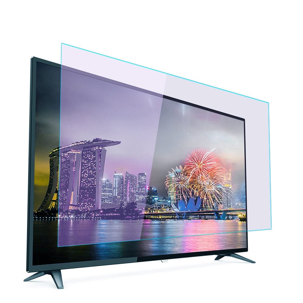 JHZDX 32–75-Inch TV Screen Protector, Anti-Glare, Blue-Light Filtering, Scratch-, Fingerprint- and Dust-Resistant, 55-Inch, 1211 × 682 mm