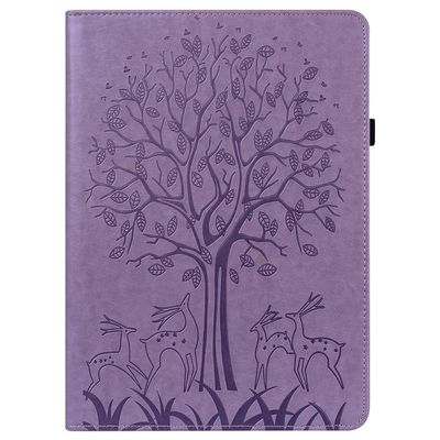 LMFULM Case for Huawei MediaPad T5 10.1-inch, Purple Giraffe and Tree