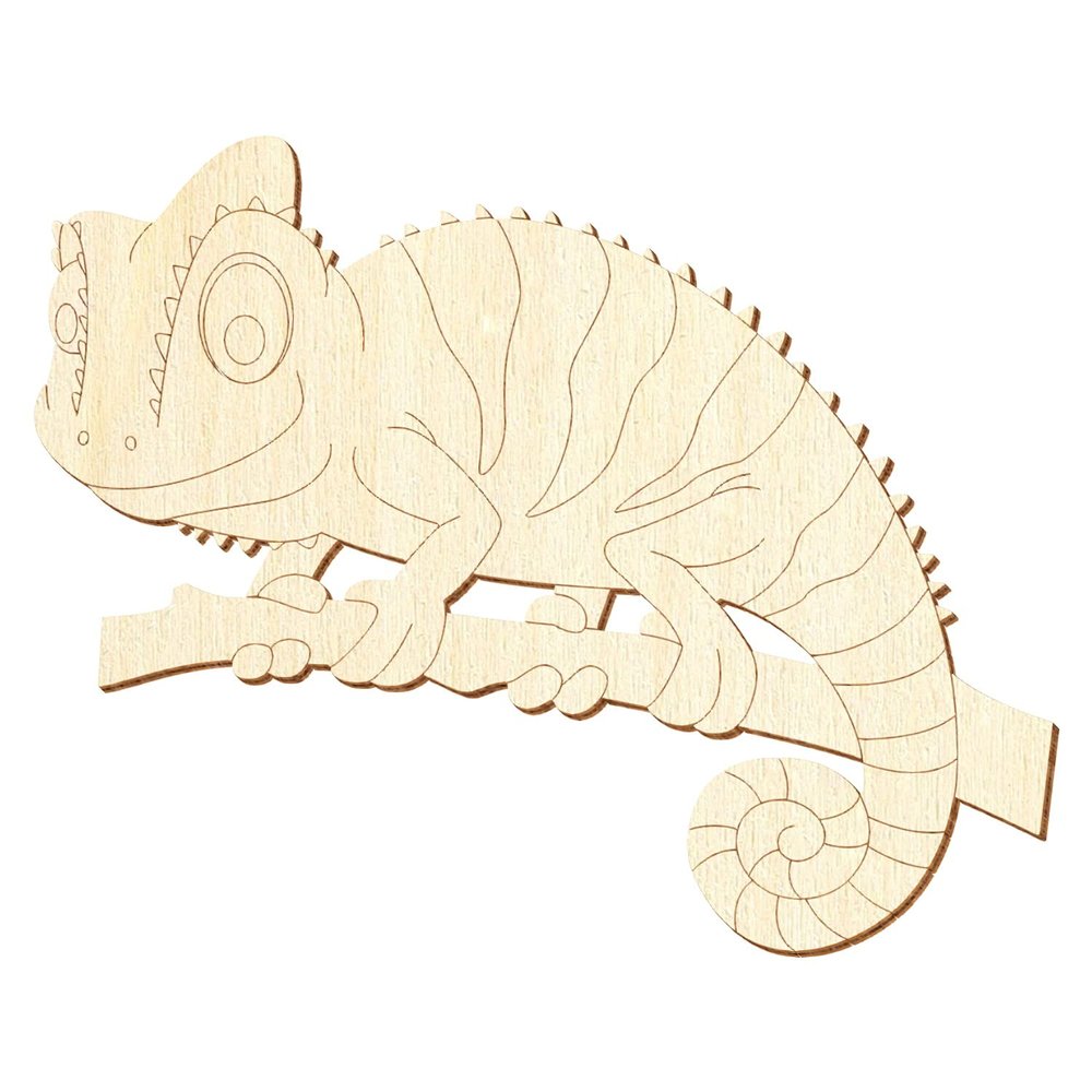 Btic GmbH Wooden Chameleon V2, 8 cm Wide, Pack of 50