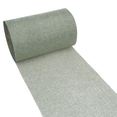 Shabby Chic Linen-Look Table Runner, Reseda Green/Vintage Green, 30 cm x 15 m Roll