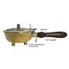 Brass Incense Burner with Wooden Handle, Flower of Life, 6-Piece Set view 2