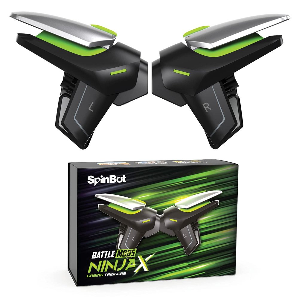 SpinBot BattleMods NinjaX Mobile Gaming Trigger for BGMI, Free Fire MAX & COD Mobile - Black