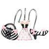 YUESFZ Black Shower Curtain Hooks, Princess Skirt Design, High-Heel Rings with Pink Bow Handbag Decor view 1