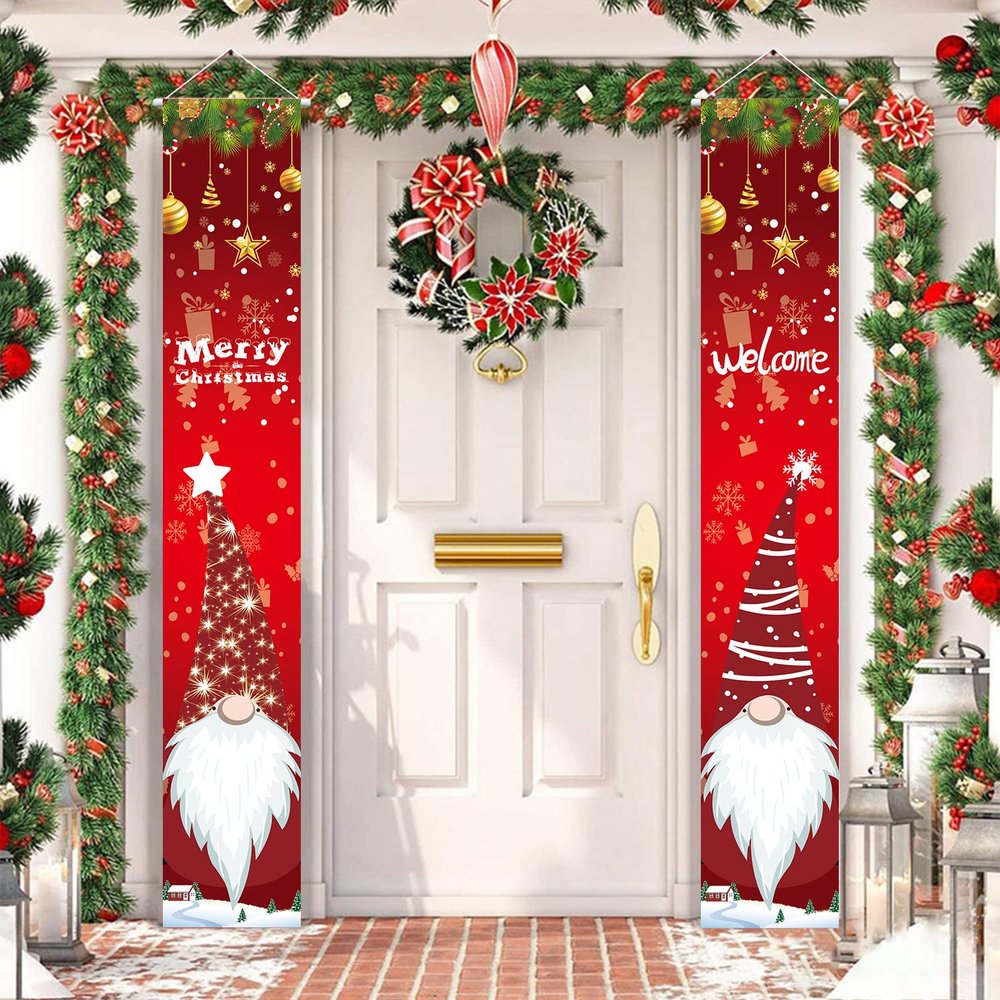 Christmas Door Banner Decorations, 2 Pieces