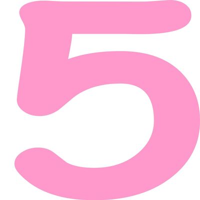 Kleckerliese Number Sticker, 6 cm, Single, Pink 5