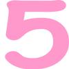 Kleckerliese Number Sticker, 6 cm, Single, Pink 5 view 1