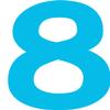 Kleckerliese Number Sticker, 8 cm, Single, Satin-Finish, Light Blue view 1