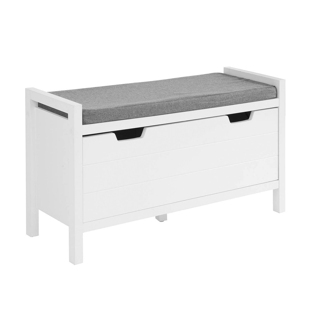 SoBuy Shoe Bench with Cushion and 1 Flap, 91 x 50 x 30 cm, for Entryway