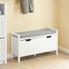 SoBuy Shoe Bench with Cushion and 1 Flap, 91 x 50 x 30 cm, for Entryway view 2