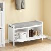 SoBuy Shoe Bench with Cushion and 1 Flap, 91 x 50 x 30 cm, for Entryway view 3