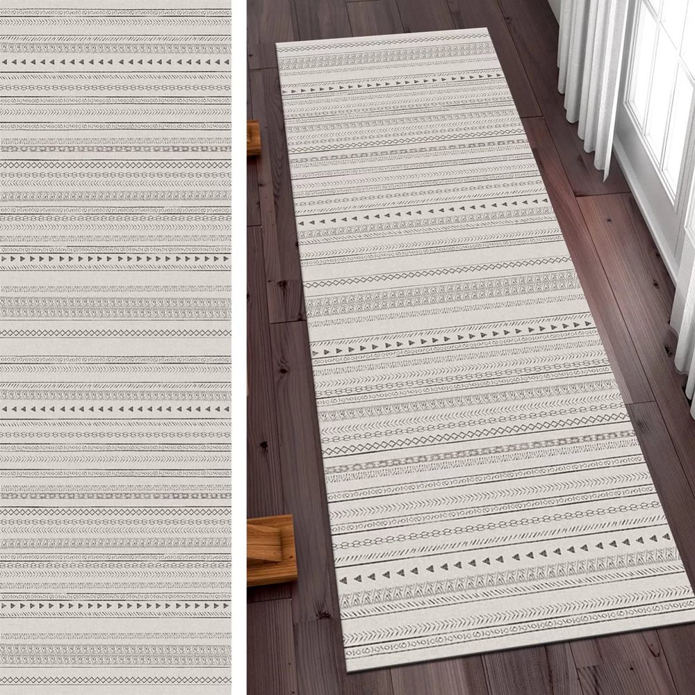 SGLGSTORE Moroccan 3D-Pattern Washable Runner Rug, Non-Slip, 90 x 120 cm