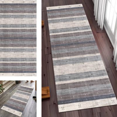 SGLGSTORE Gray Moroccan Runner Rug, Non-Slip, Washable, 50 x 100 cm