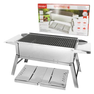 Compar SPUTNIK Folding Mangal Camping Grill, Stainless Steel, Charcoal BBQ