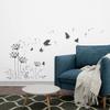 tjapalo ul7 Dandelion Wall Decal, Gray, Living Room and Kitchen, Vines, Azure Blue, W110 x H58 cm view 1