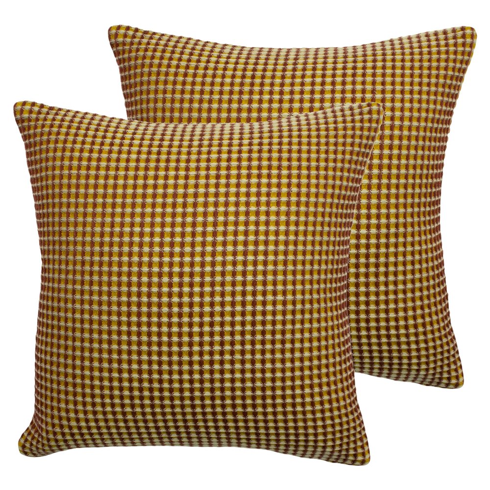 furn. Rowan Feather-Filled Cushions, 2-Pack, Acrylic, Henna, 45 x 45 cm