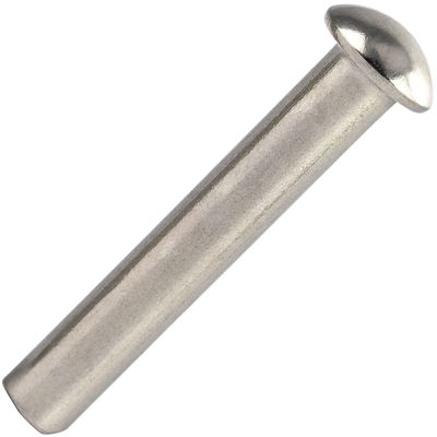 OPIOL QUALITY DIN 660 / ISO 1051 Stainless Steel A2 V2A Half-Round Head Solid Rivets 3 x 8 mm, 100-Pack