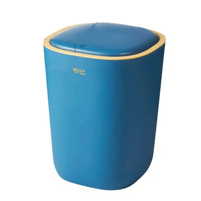 WYDM 3.4-Gallon Trash Can with Swing-Top Lid, Blue