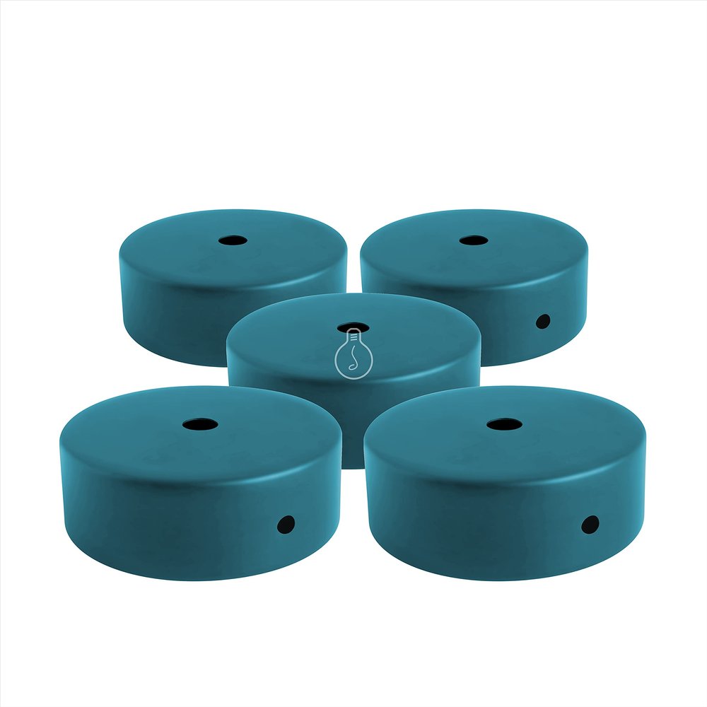 AMARCORDS - 5 metal ceiling rosettes, petroleum, 77 mm diameter, 26 mm high