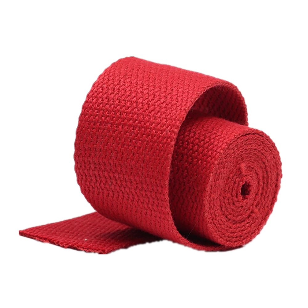 DTKJ 50 mm Cotton Webbing for Bags, Backpacks, Belts & Bias Tape, 9.1 m, Red, 25 mm