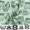 100% Cotton Fabric with Owl Motif, Mint, 140 cm Wide view 2