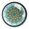 Set of 4 Mandala Boho Cabinet Knobs with Green Floral Pattern view 1
