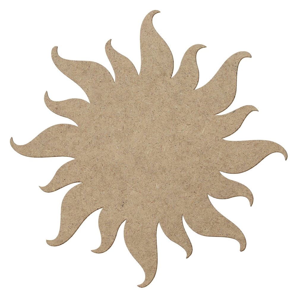 MDF Wood Sun - Craft Decor, 5-50 cm, 1 Piece, 25 cm Wide