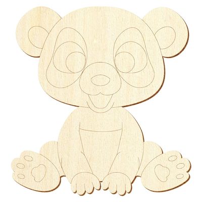 Wood Panda Bear V3 for Crafts, 5–50 cm, 1 Piece, 35 cm High