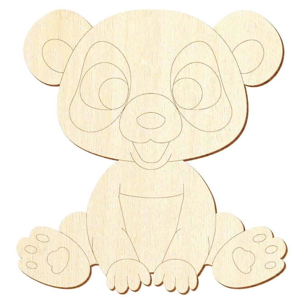 Wood Panda Bear V3 for Crafts, 5–50 cm, 1 Piece, 35 cm High