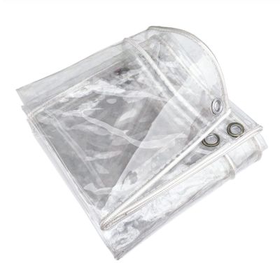 Xrdbfd Clear Waterproof PVC Tarp with Eyelets, 0.35 mm, 2.1 x 2.1 m
