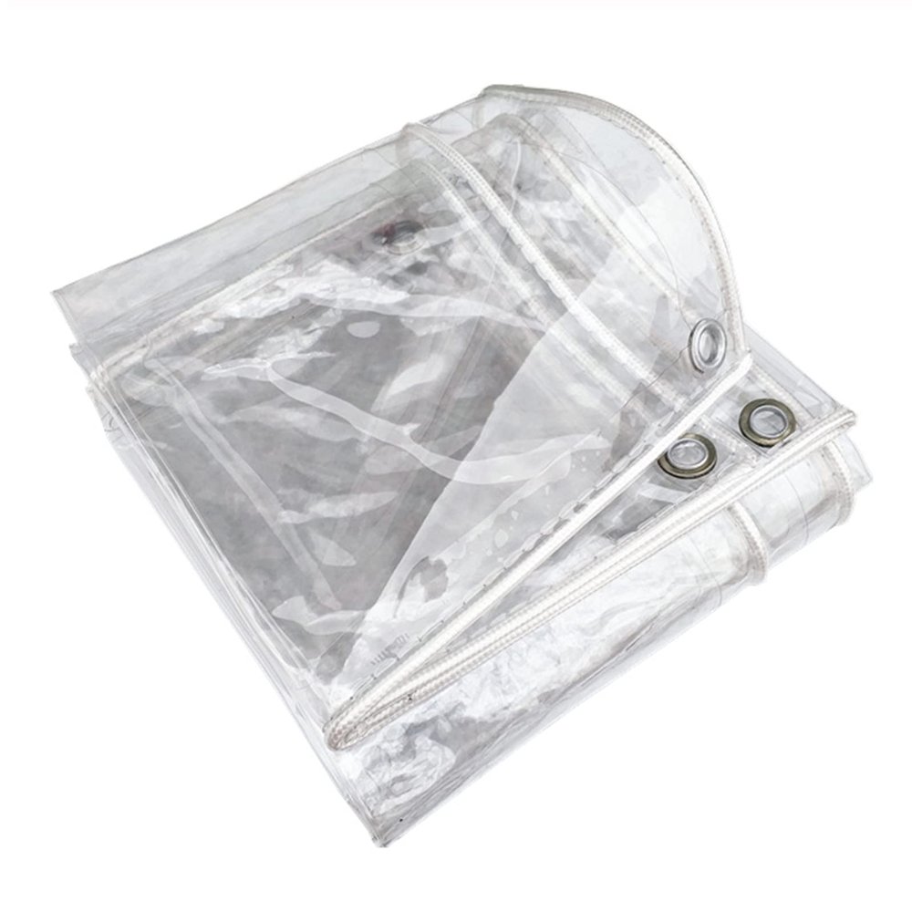 Xrdbfd Clear Waterproof PVC Tarp with Eyelets, 0.35 mm, 2.1 x 2.1 m