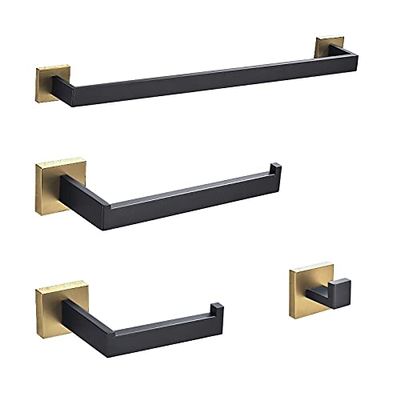 4-Piece Black Bathroom Hardware Set