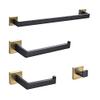 4-Piece Black Bathroom Hardware Set view 1