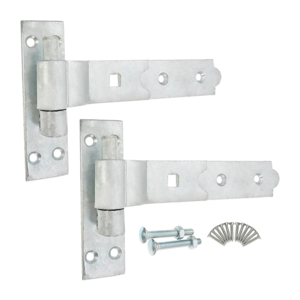 Heavy-Duty Zinc-Plated Cranked T-Hinges for Barns, Sheds, Doors & Gates