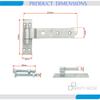 Heavy-Duty Zinc-Plated Cranked T-Hinges for Barns, Sheds, Doors & Gates view 2