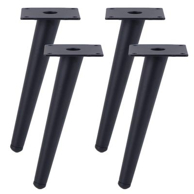 LOVEM Tapered Metal Furniture Legs, Matte Black, 20 cm, Angled, 4-Pack