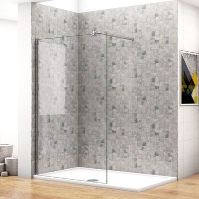 Acezanble 90 x 200 cm Walk-In Shower Enclosure, 8 mm Nano Glass